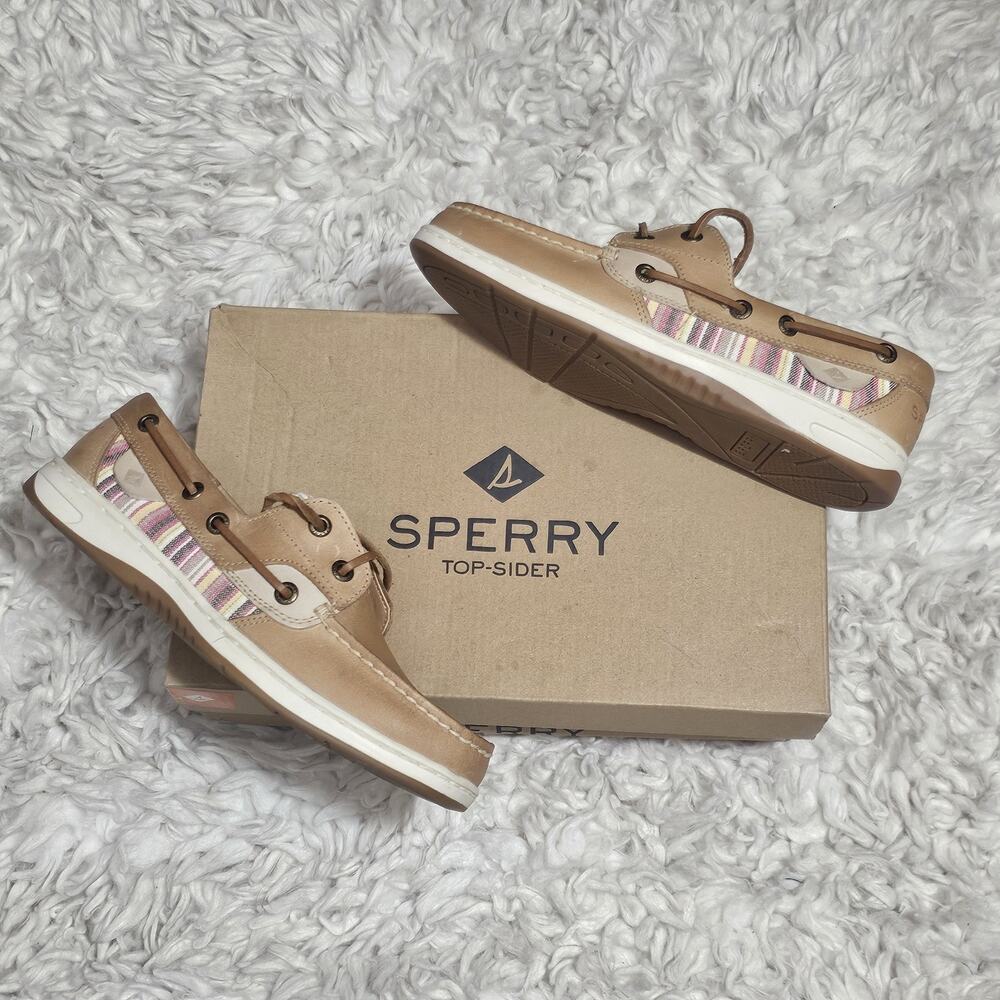 Sperry Bluefish Linen Women's Memory Foam Boat Shoes Size 6